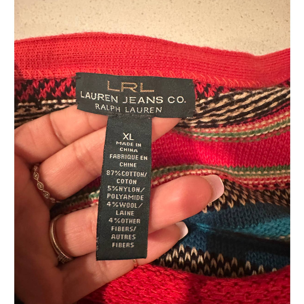 LRL Lauren Jean Co. Striped Southwestern Knit Sweater – Size XL - Picture 6 of 10